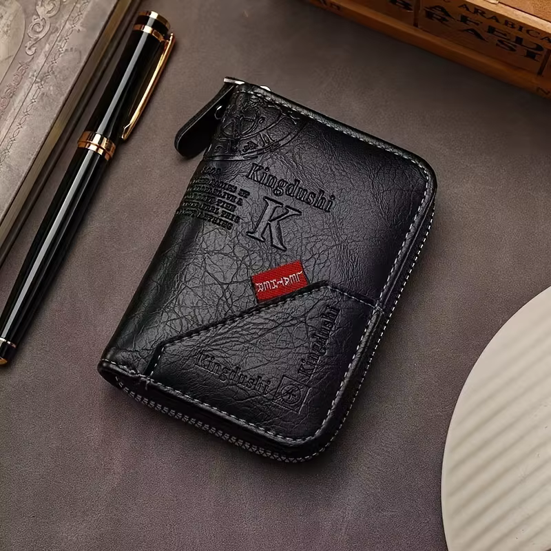 Portefeuille Vintage en cuir PU, porte-cartes fin avec 12 emplacements, blocage RFID unisexe, cadeau