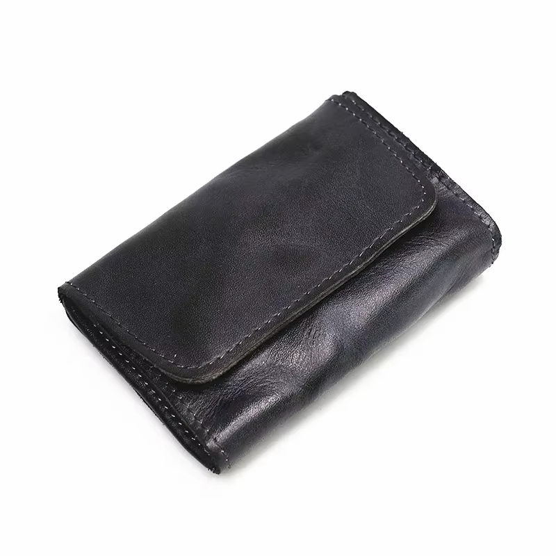 Portefeuille en cuir véritable pour hommes femmes marque Vintage fait à la main court petits portefe