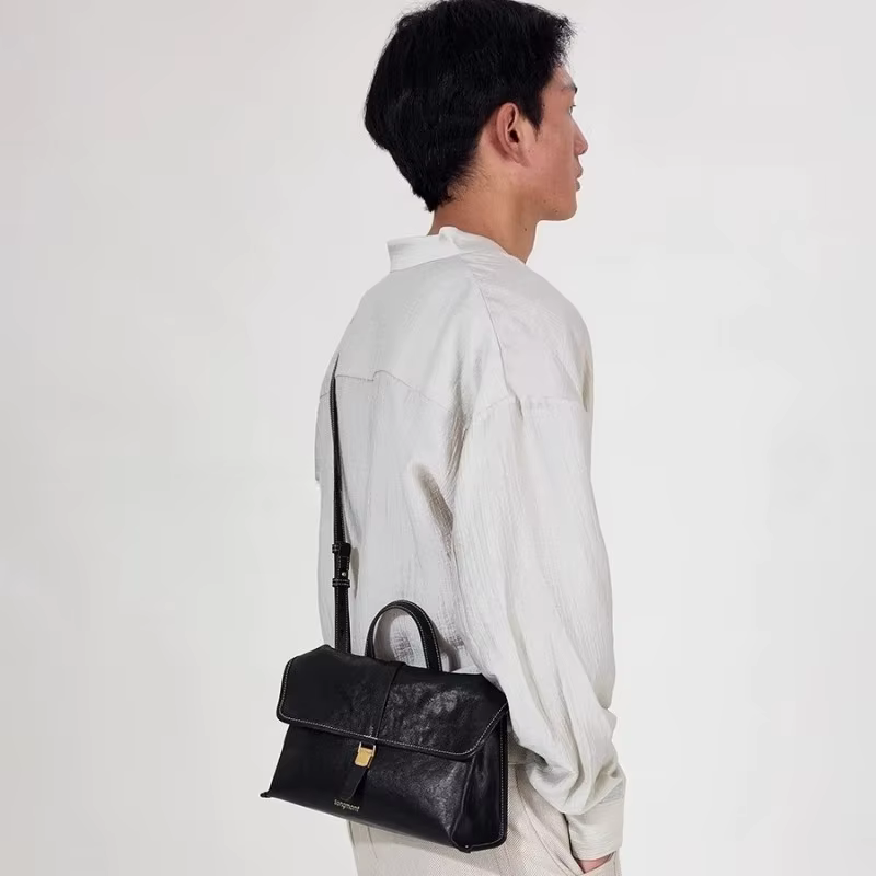Songmont – petit sac à bandoulière de voyage en cuir de vache tanné végétal, sac à bandoulière