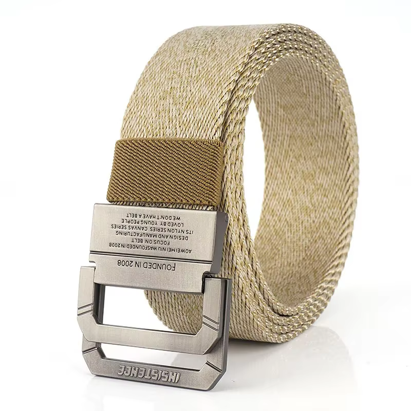 Ceinture tissée en Nylon à boucle Double, ceinture de pantalon en jean polyvalente et décontractée p