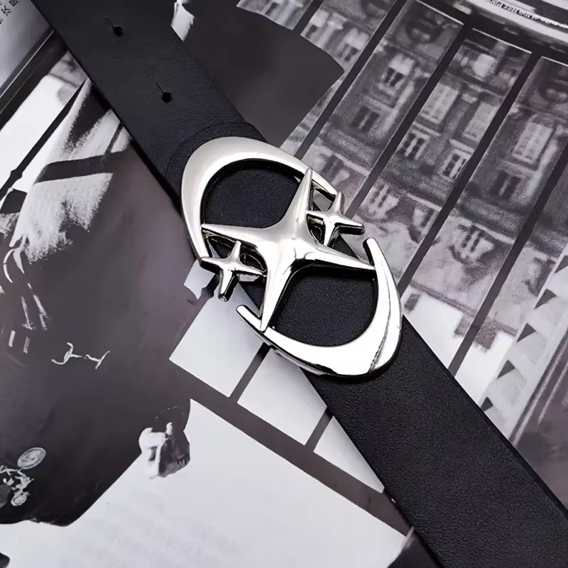 Ceinture élégante à boucle métallique croisée ovale – Durable, simple et universelle compatible – Id