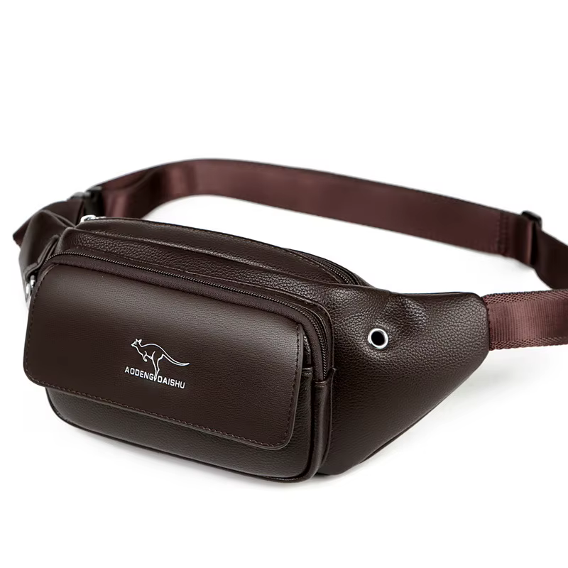 Sac banane en cuir pour hommes, sac de poitrine, sacs de ceinture décontractés, sacs à bandoulière,