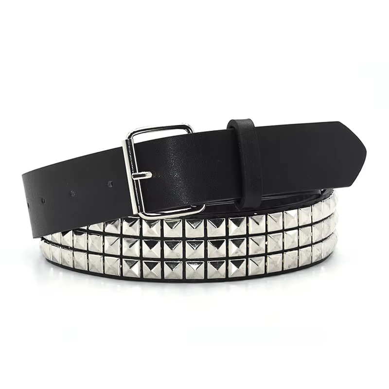 Ceinture à rivets Pyramid Fashion pour hommes et femmes, ceinture cloutée style punk rock avec boucl