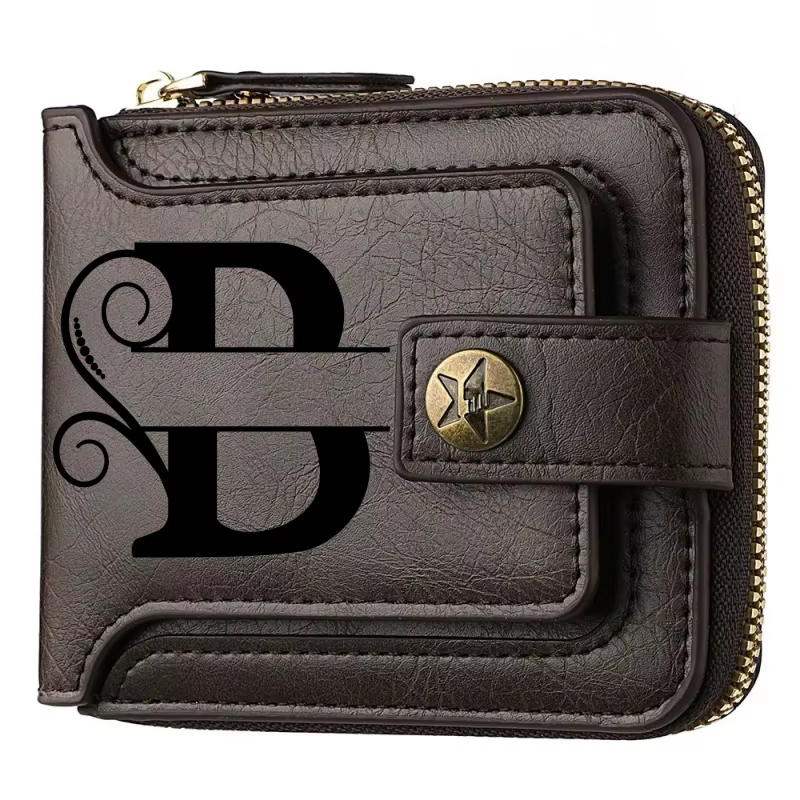 Portefeuille personnalisé pour homme - Portefeuille en cuir artificiel personnalisé avec gravure de 