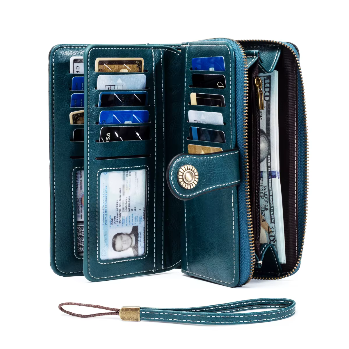 Portefeuille antivol Rfid pour hommes et femmes, pochette longue en cuir rétro européen et américain