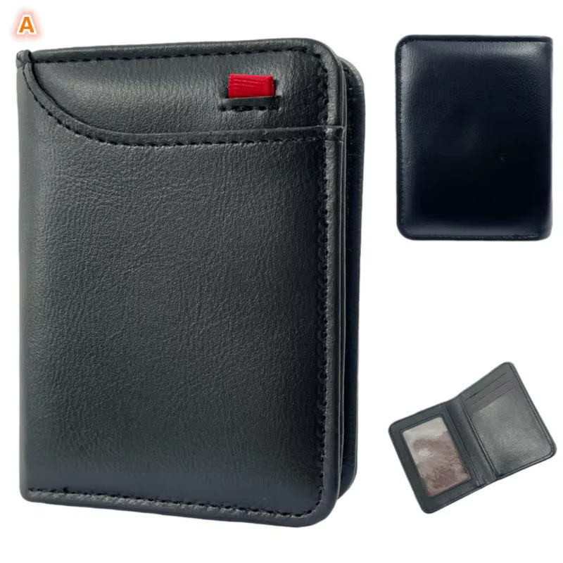 Portefeuille portable super fin en cuir PU, mini porte-cartes, porte-monnaie, porte-cartes pour homm