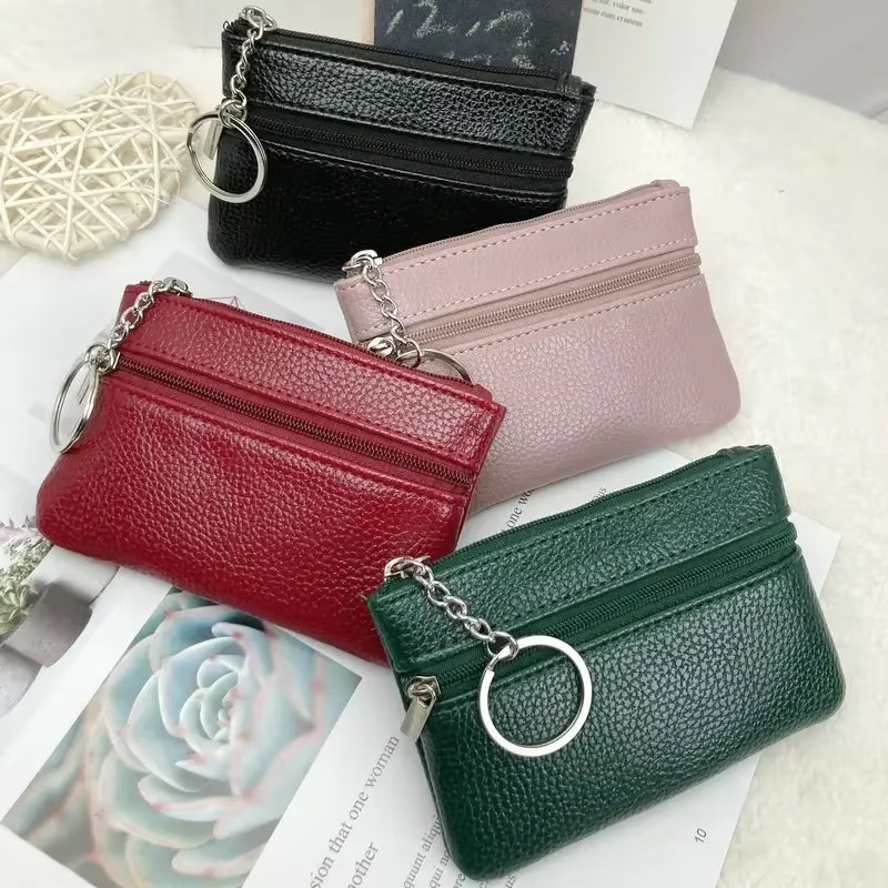 Porte-monnaie en cuir pour femme, mini porte-monnaie, poche à monnaie pour enfants, portefeuilles, p