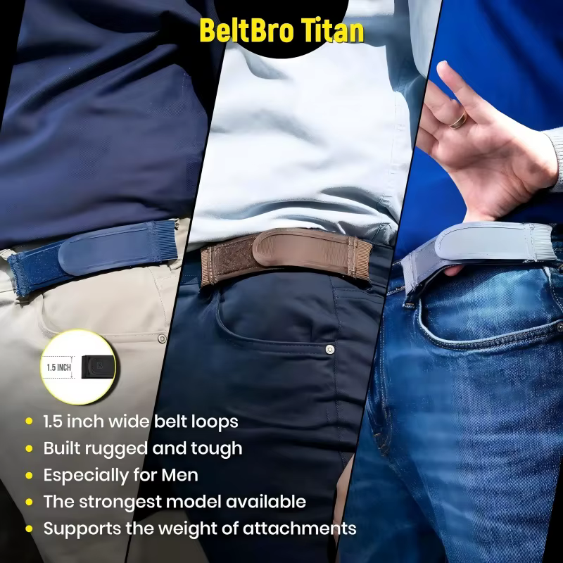 Lot de 2 ceintures élastiques sans boucle pour homme