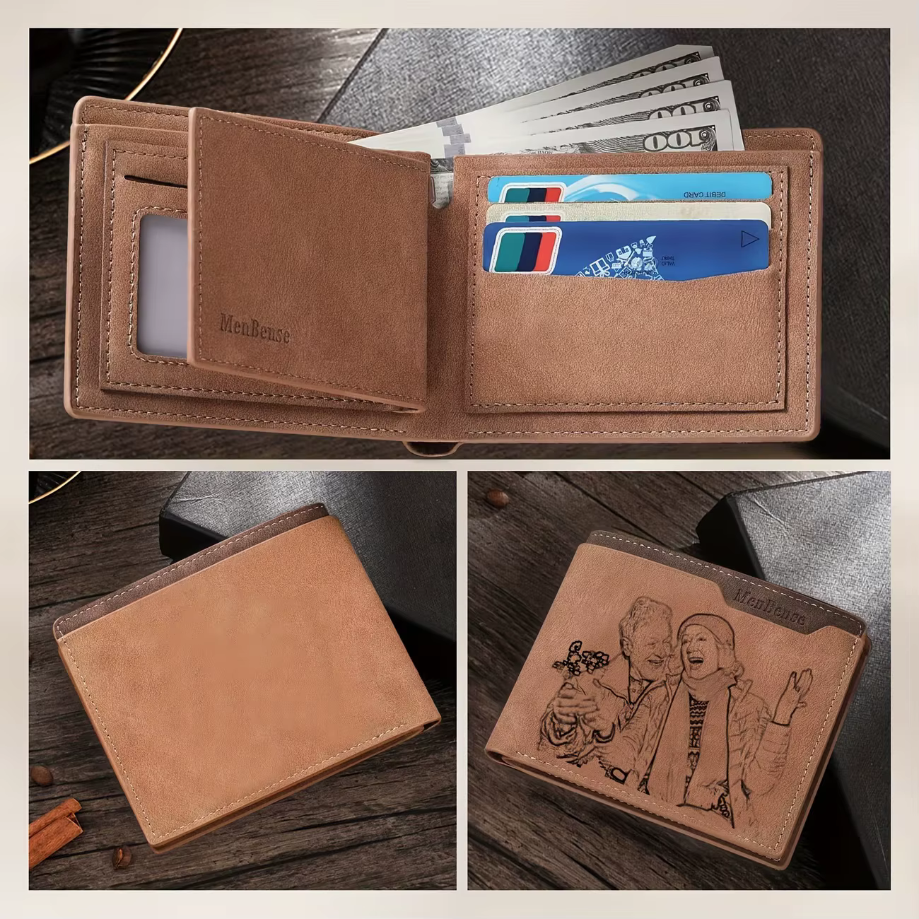 Portefeuille photo personnalisé pour homme