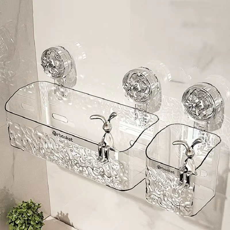 Étagère de salle de bain à ventouse, étagère de rangement d'angle murale, porte-shampoing, support cosmétique, panier de vidange de douche, organisateur de salle de bain estante para baño rangement sa