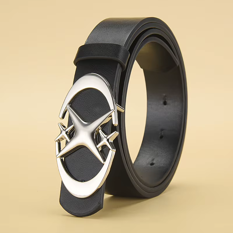 Ceinture Punk Star en Cuir PU pour Homme et Femme