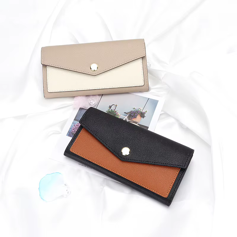 Portefeuille personnalisable en cuir véritable pour femmes
