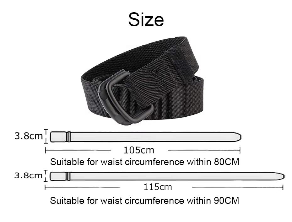Maikun Double boucle en métal ceinture élastique en Nylon