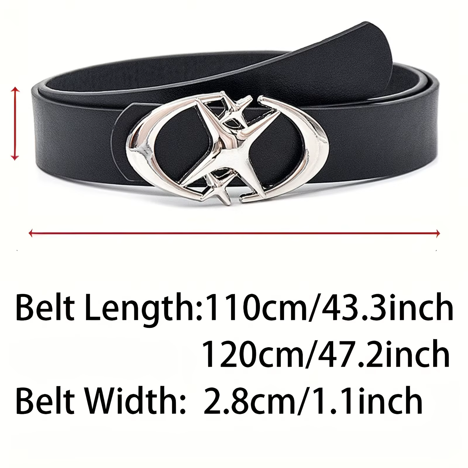 Ceinture Punk Star en Cuir PU pour Homme et Femme