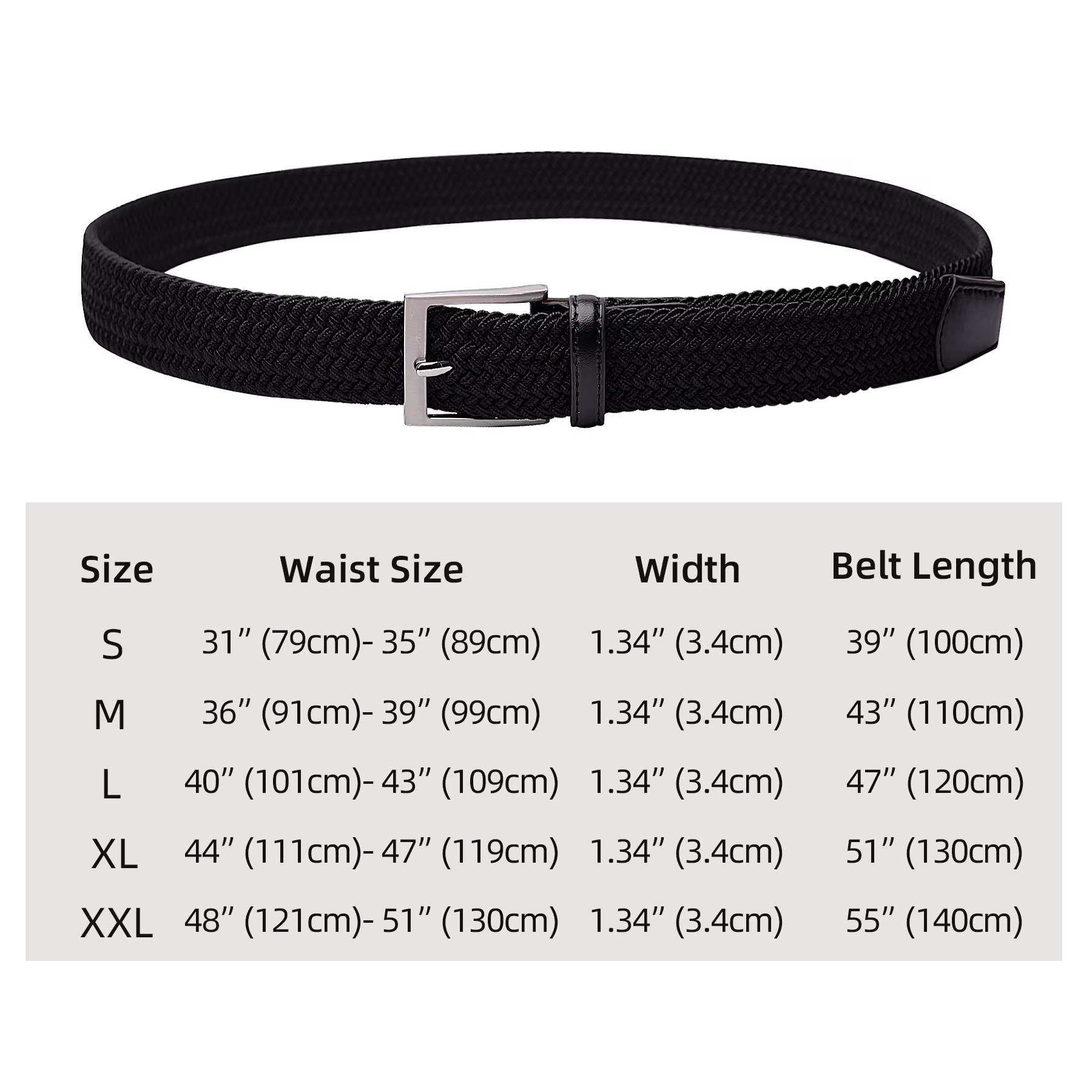 Ceinture élastique tressée