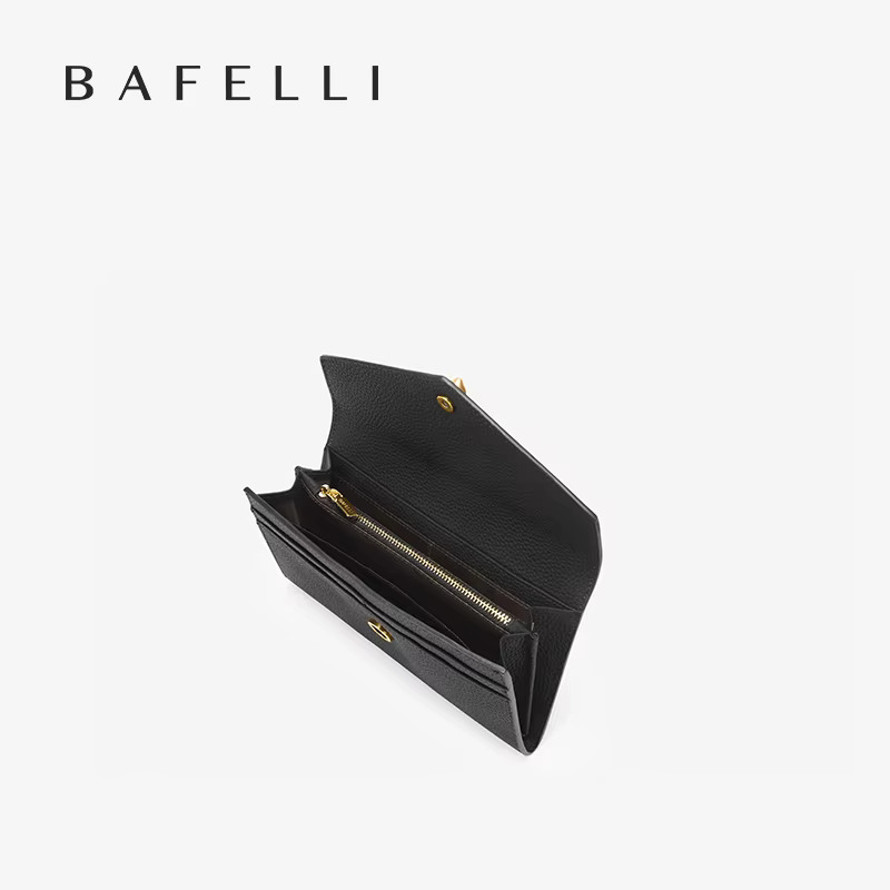 BAFELLI Designer Cat Head Portefeuille long en cuir véritable pour femme avec fentes multi-cartes