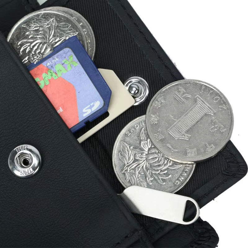 Portefeuille fin avec poche à monnaie pour homme