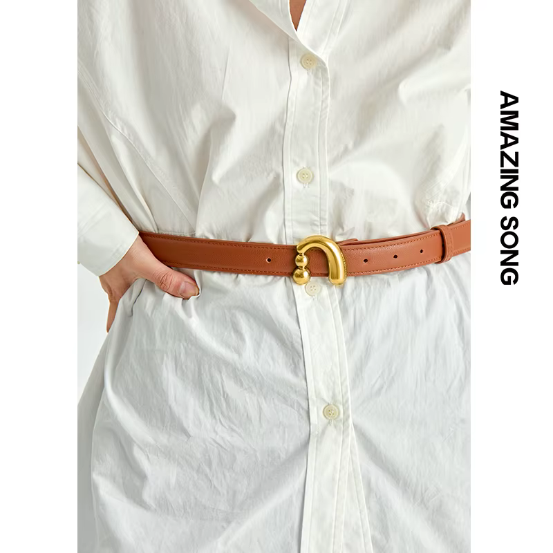 Ceinture en cuir véritable pour femmes