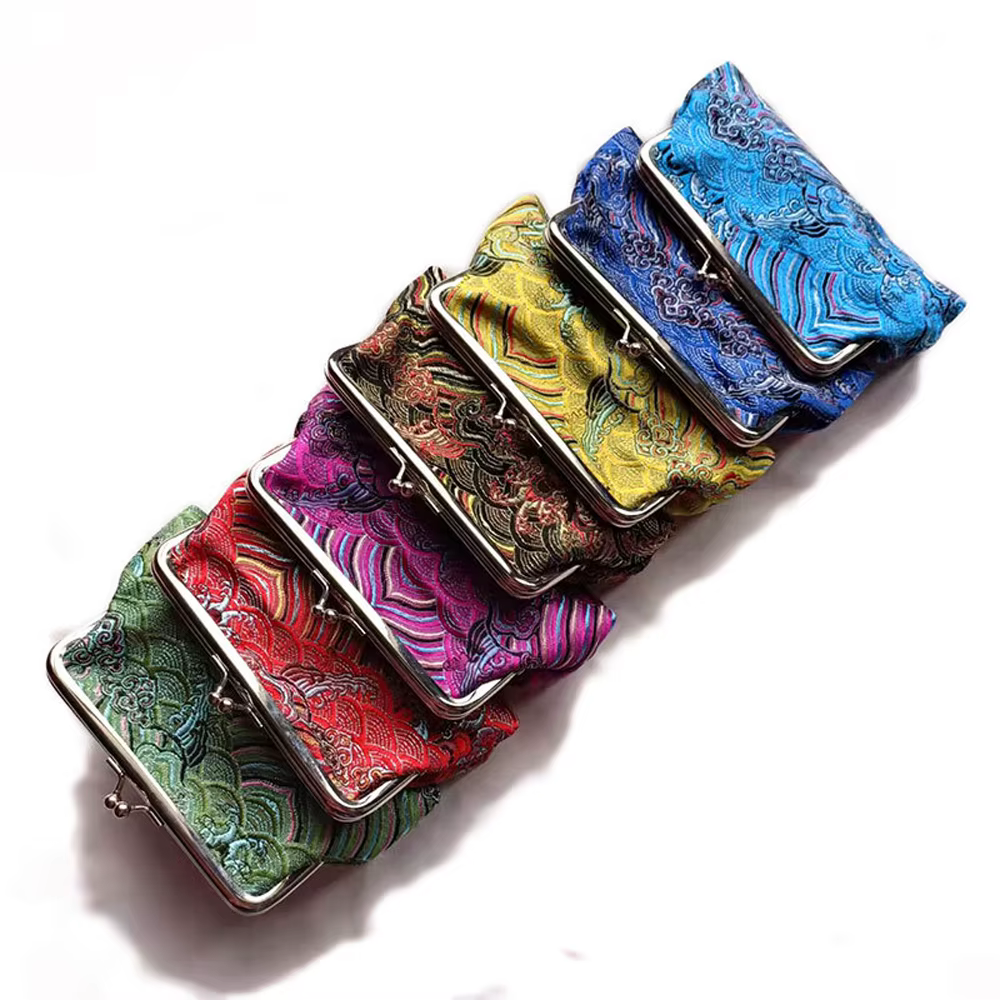 Porte-monnaie brodé vintage pour femme