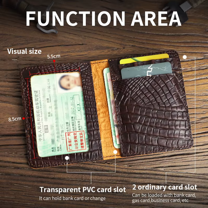 Porte-cartes en cuir véritable fait à la main pour hommes et femmes