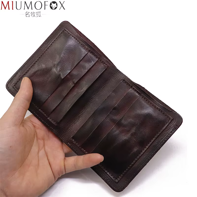Portefeuille en cuir véritable pour hommes