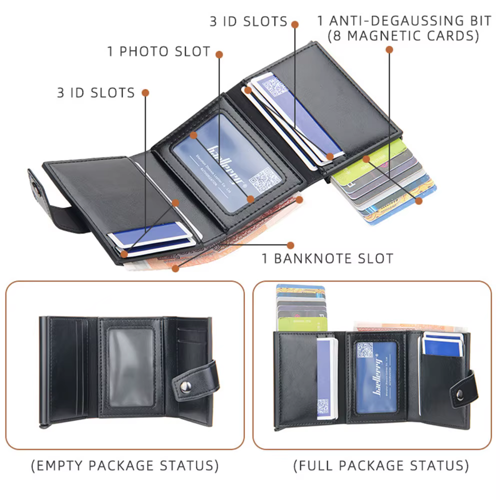 Nouveau RFID hommes carte portefeuilles moraillon petites cartes