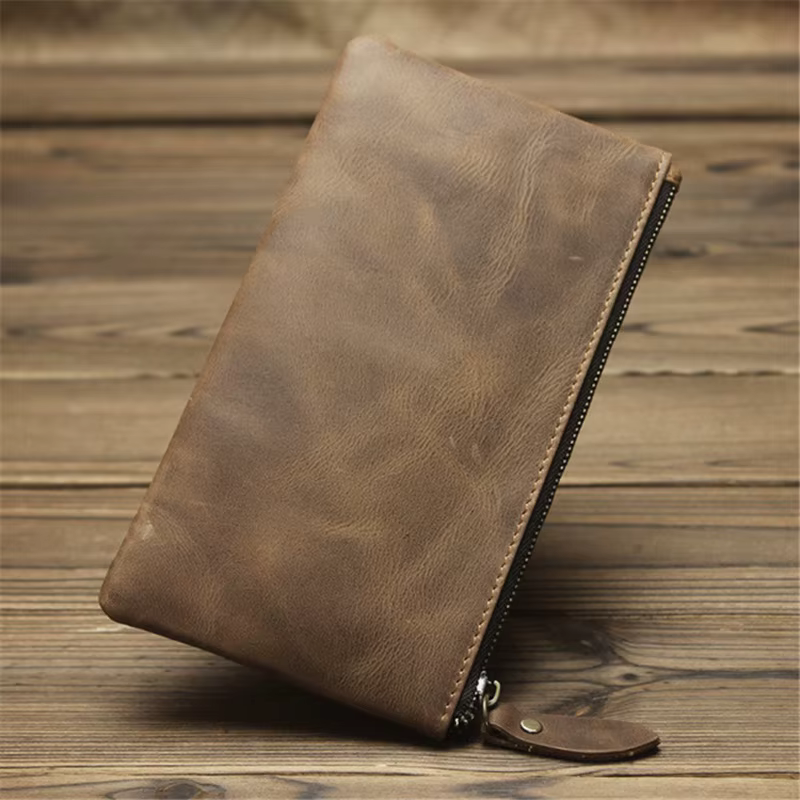Portefeuille Slim en cuir véritable pour hommes et femmes