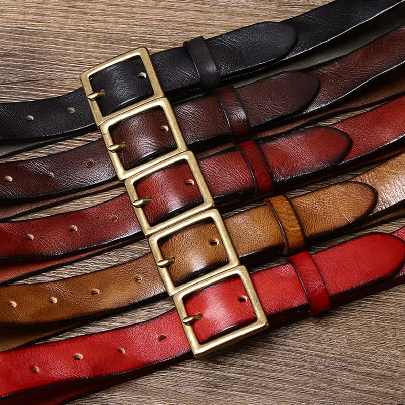Ceinture de jean en cuir véritable pour femmes