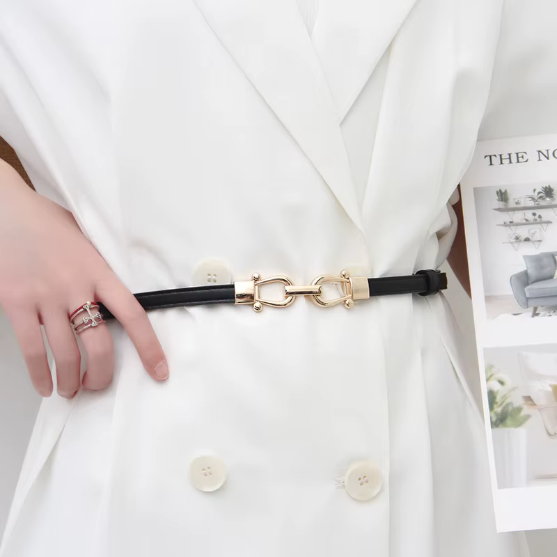 Ceintures fines réglables pour femmes, mode manteau slim, robe, ceinture de taille, crochet en métal, boucle