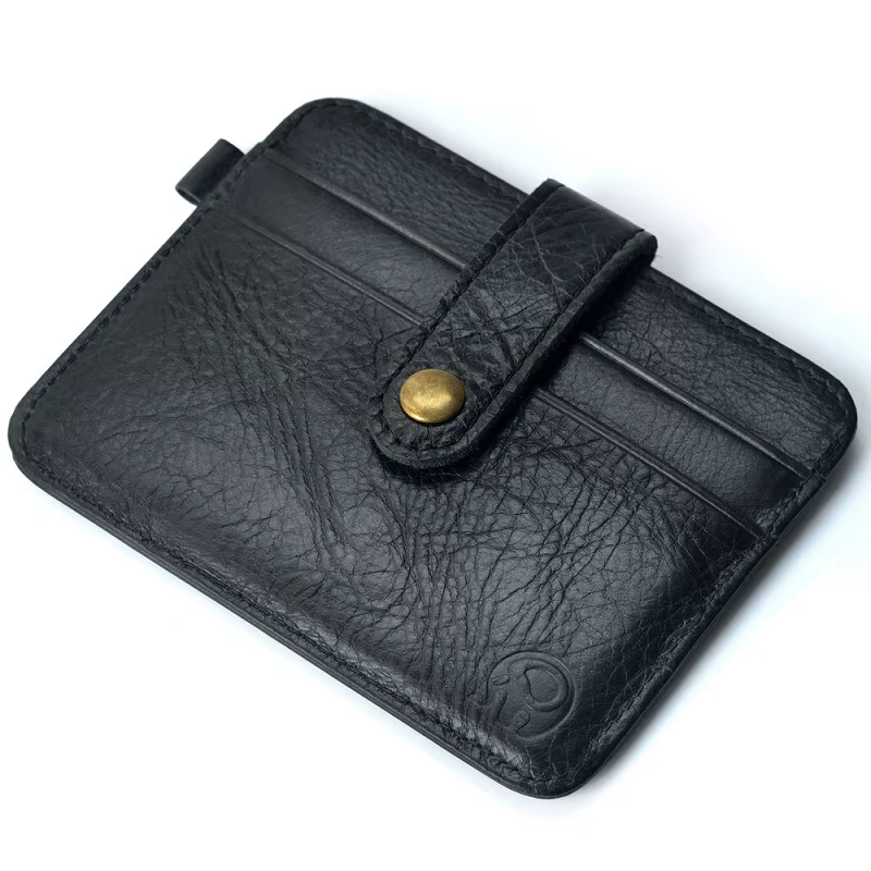 Hommes en cuir véritable mince portefeuille mâle petit sac à main Mini sac d'argent Walet