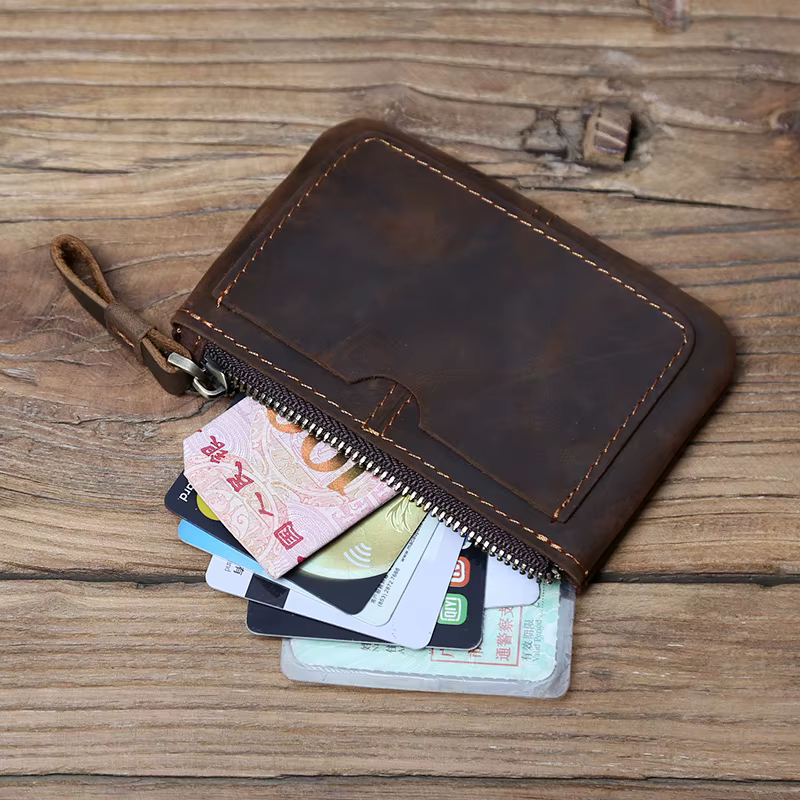 NZPJ – Mini portefeuille en cuir pour hommes
