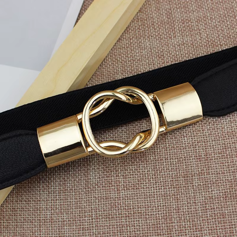 Ceinture élastique pour femmes, ceinture de taille fine avec boucle en métal