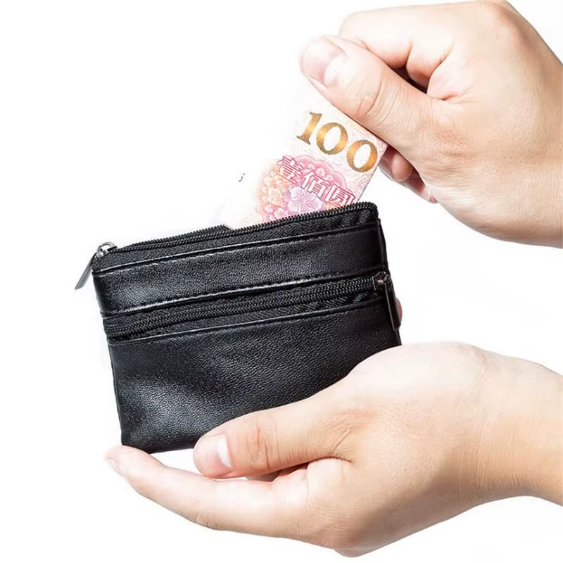 Porte-monnaie hommes petit sac portefeuille changement sacs à main fermeture éclair
