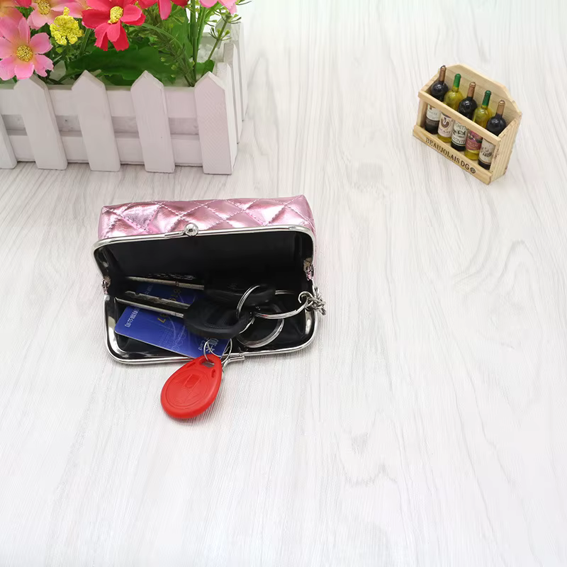 Porte-monnaie en cuir PU à impression géométrique pour femmes