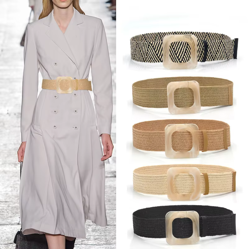 Ceinture élastique tressée pour femme