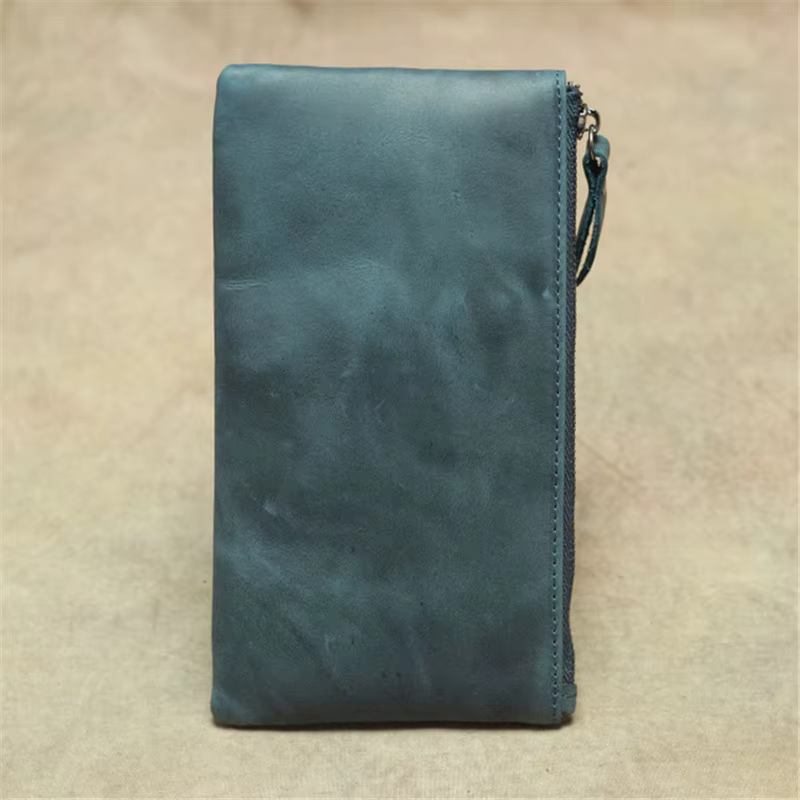 Portefeuille Slim en cuir véritable pour hommes et femmes