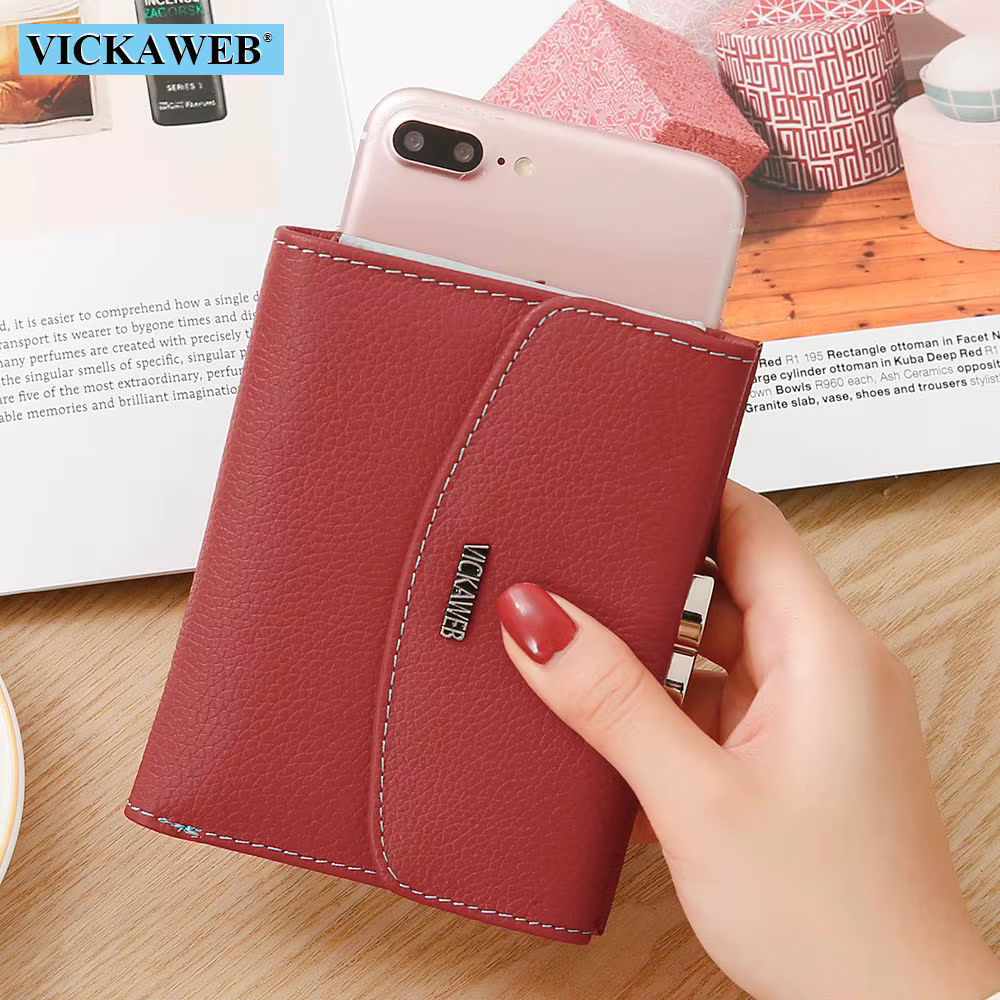 Vickaeb – portefeuille en cuir véritable pour femmes