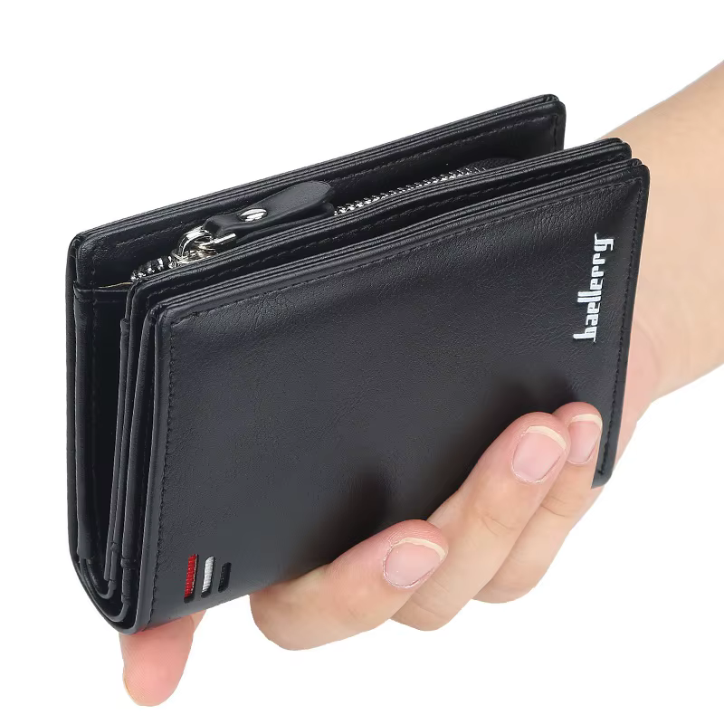 Portefeuille court en cuir PU pour hommes