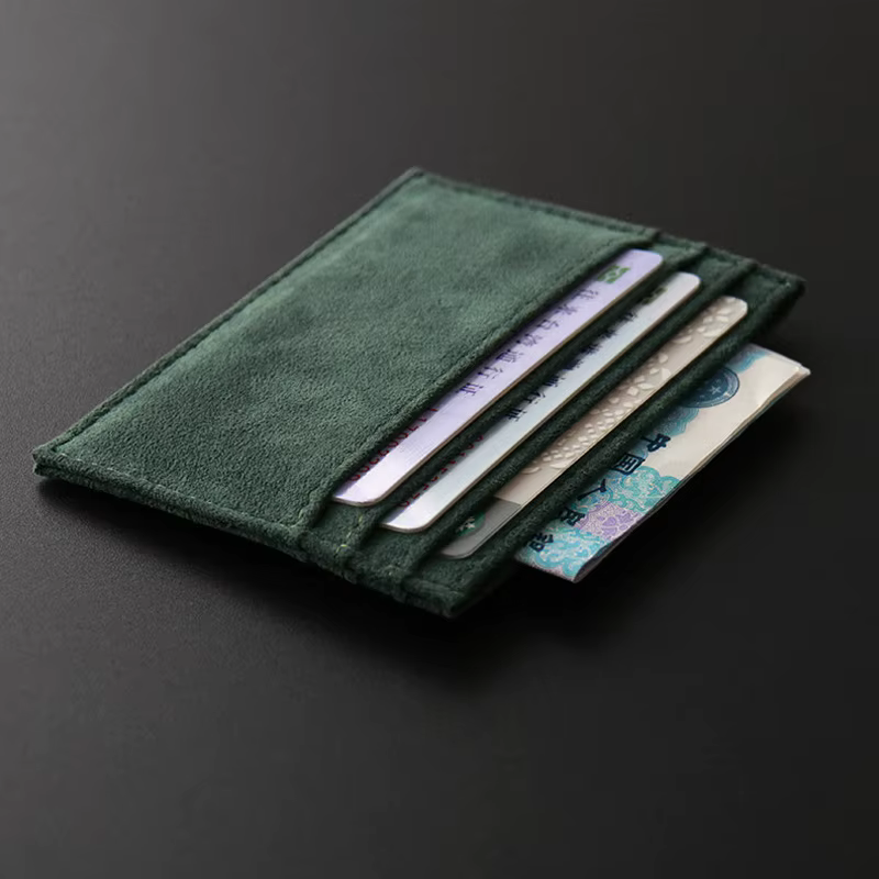 YMW ALCANTARA porte-carte femmes et homme tourner fourrure luxe en cuir artificiel mince carte Mini portefeuille petit