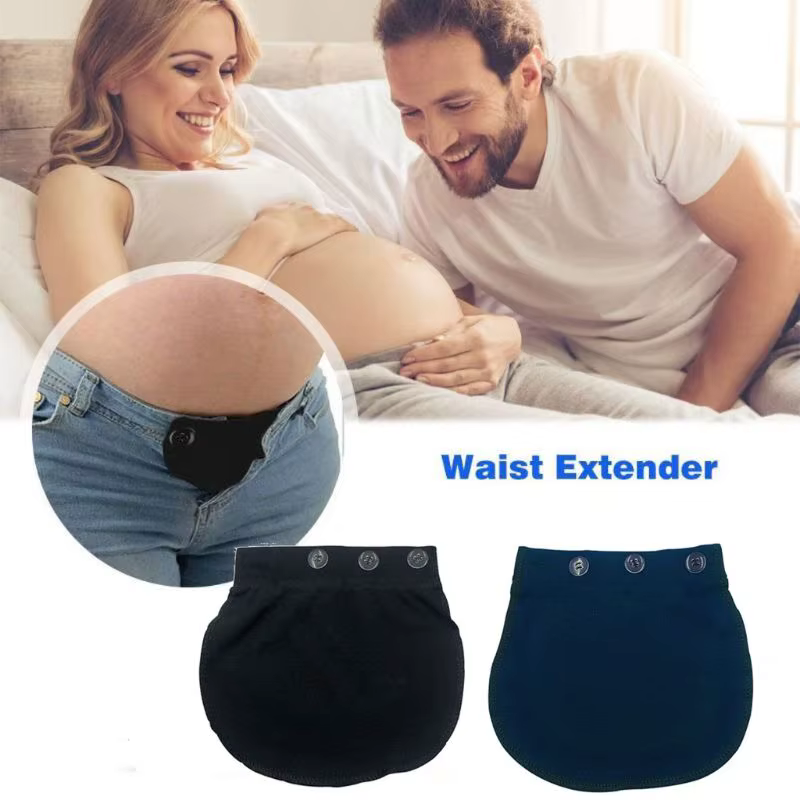 Extension de bouton de pantalon de grossesse pour femme enceinte,ceinture d'allongement de la taille, élastique, ample, souple et réglable,