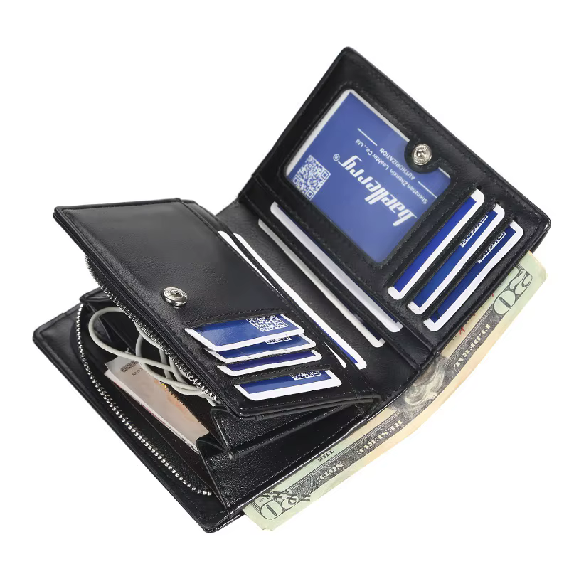 Portefeuille court en cuir PU pour hommes