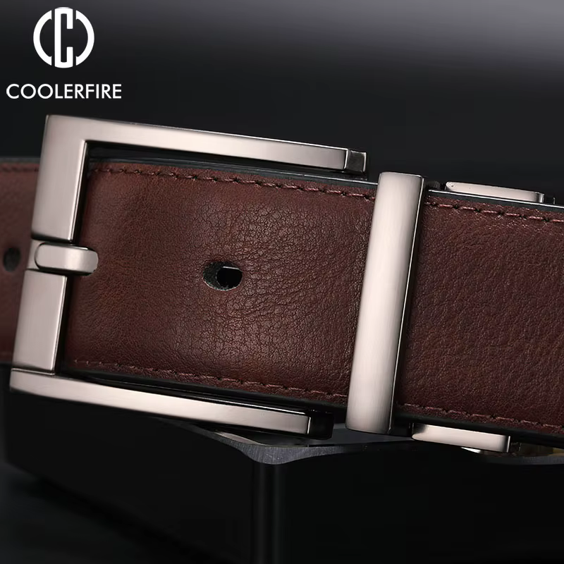 Ceinture réversible en cuir véritable pour hommes