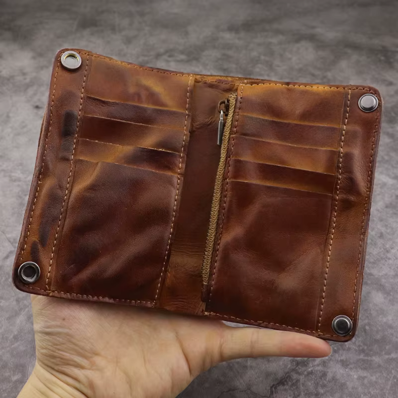 Portefeuille en cuir déformable pour homme