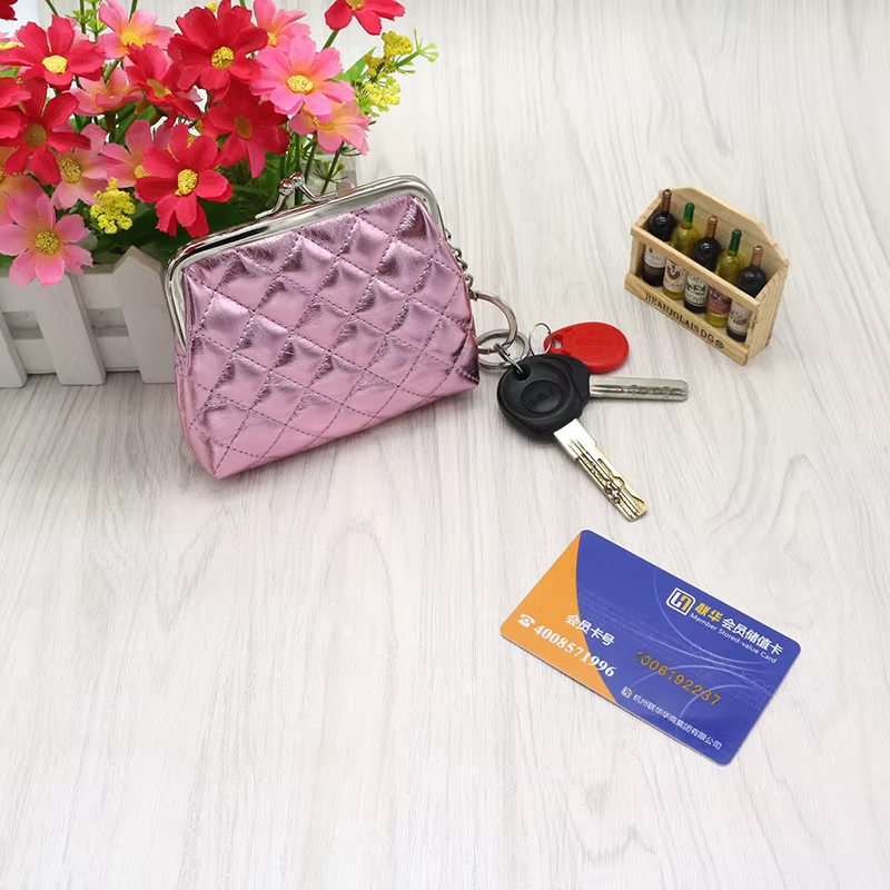 Porte-monnaie en cuir PU à impression géométrique pour femmes