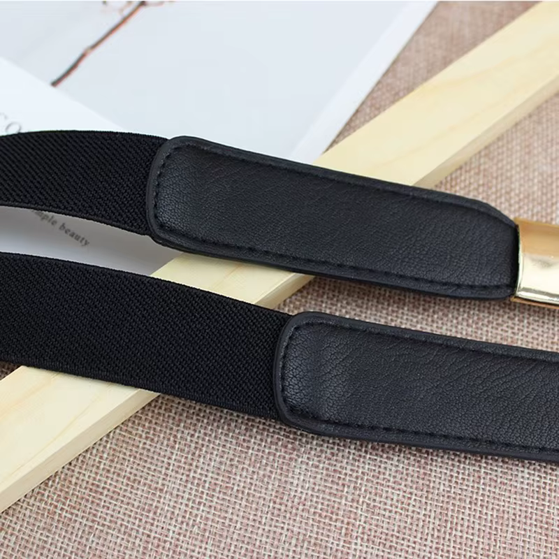 Ceinture élastique pour femmes, ceinture de taille fine avec boucle en métal