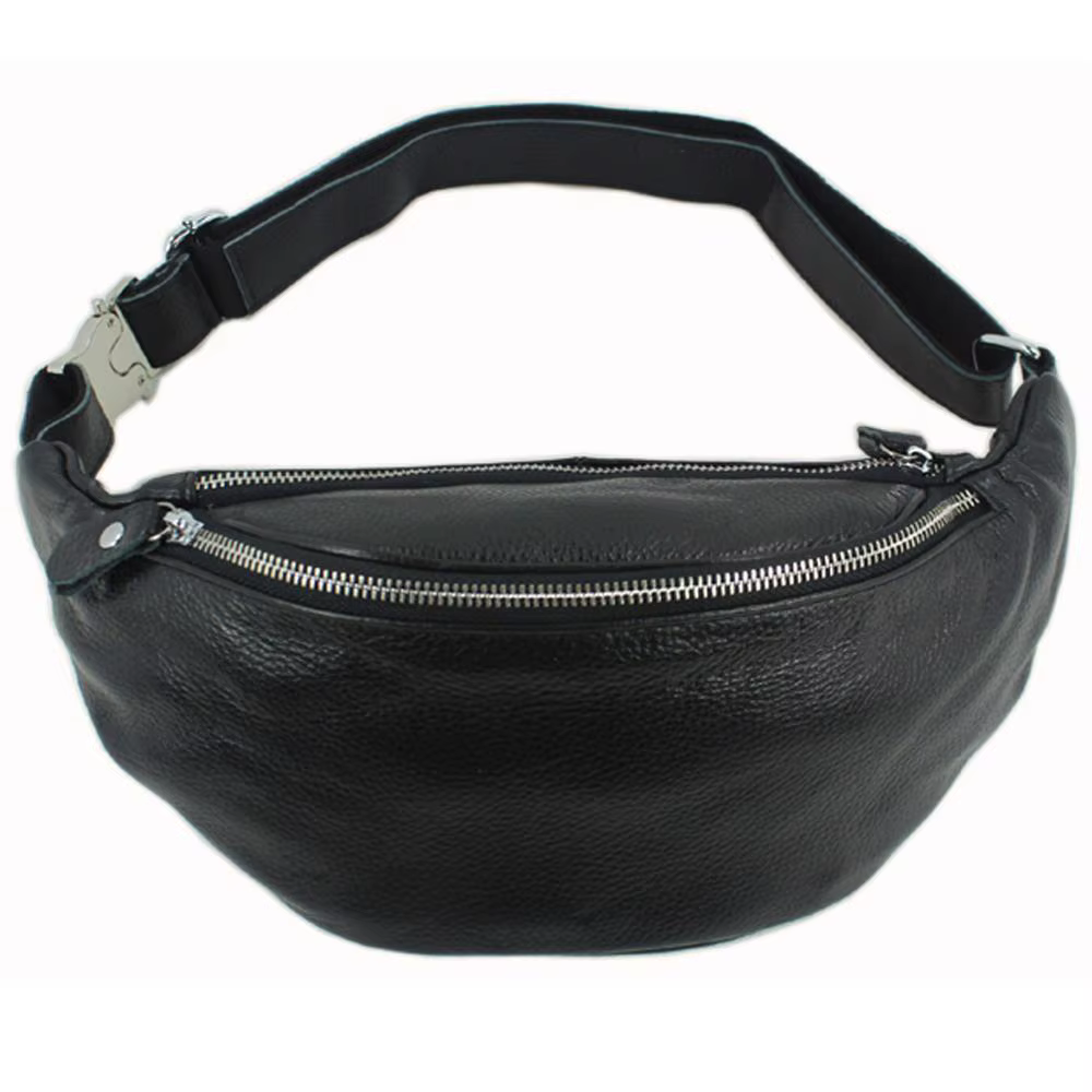 Sac de taille en cuir véritable pour hommes