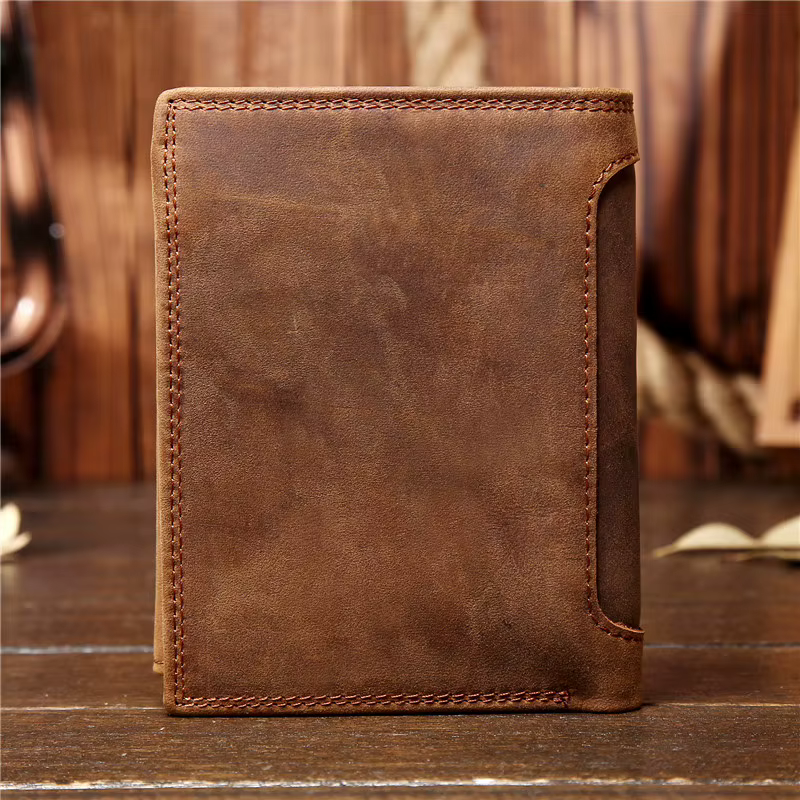 Portefeuille en cuir véritable pour hommes