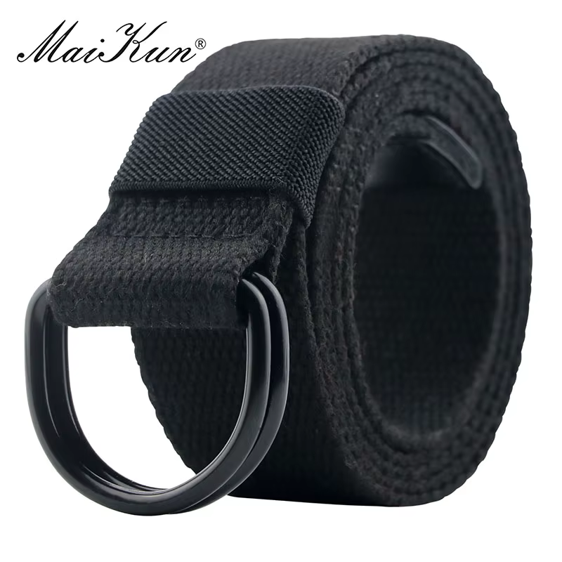 Maikun toile tactique hommes ceinture de haute qualité unisexe Double anneau en D boucle