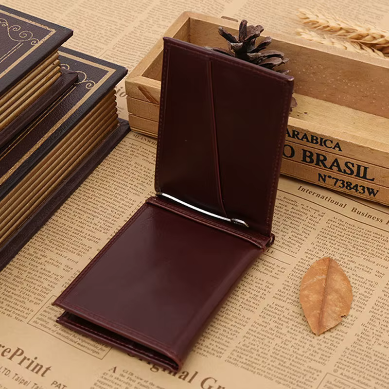 Porte-monnaie de luxe en cuir pour hommes d'affaires