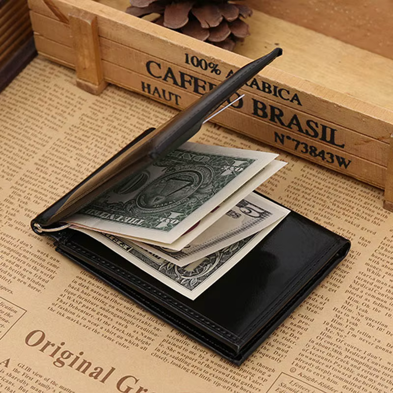 Porte-monnaie de luxe en cuir pour hommes d'affaires